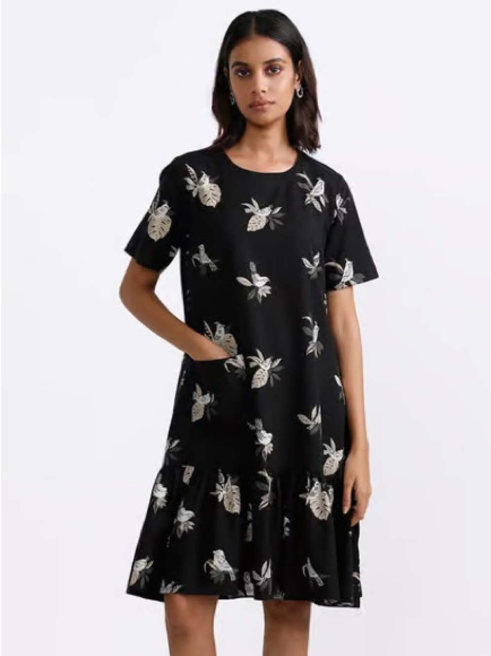 Bombay Paisley Fruit Print Linen and Cotton Dress